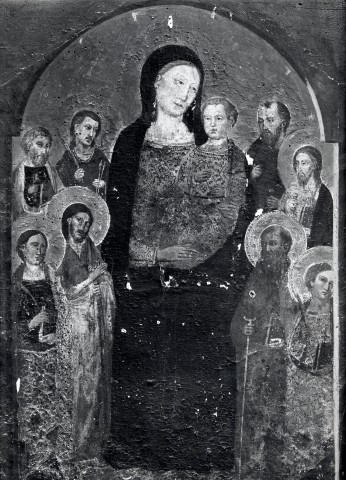 Gabinetto Fotografico della Soprintendenza Speciale per il Patrimonio Storico, Artistico ed Etnoantropologico e per il Polo Museale della città di Firenze — Maestro della Madonna Lazzaroni - sec. XIV - Madonna con Bambino e santi — insieme